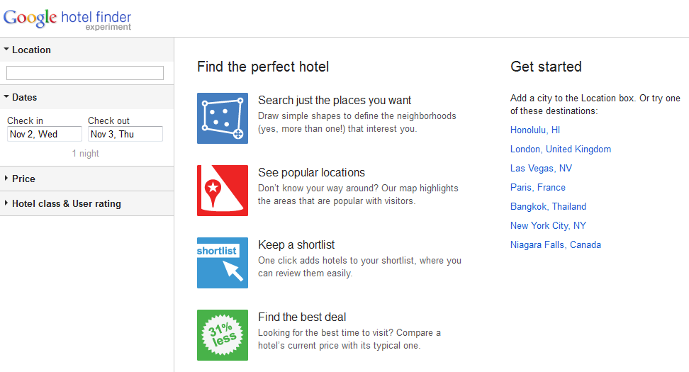 Google Hotel Finder