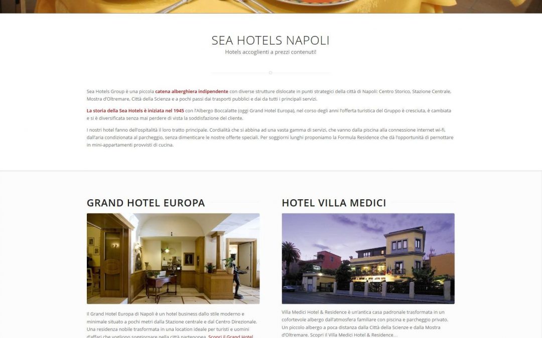 Progetto sito web responsive: Sea Hotels Group Napoli