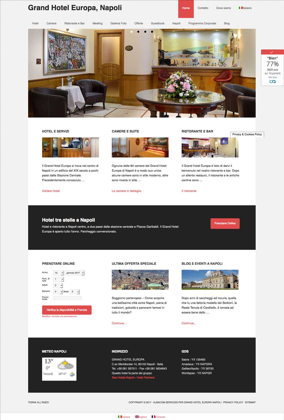 sito web hotel GHE 1